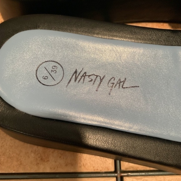 Nasty Gal Platform Buckle Sandals Blue & Black size 8 - Picture 6 of 11